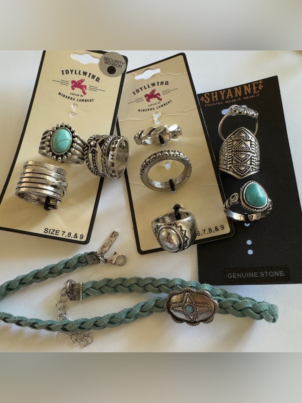 Idyllwind/Shyanne Braided Aqua Green Cord Necklace with Turquoise-Accent Pendant